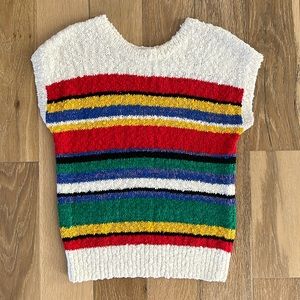 Vintage Knit Crochet Sweater Top